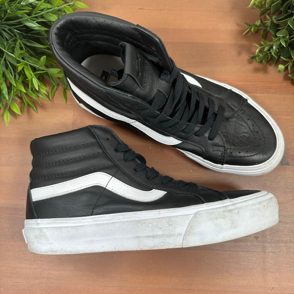 Vans OG SK8 Hi LX Black Leather Sneakers Unisex Size M7/W8.5